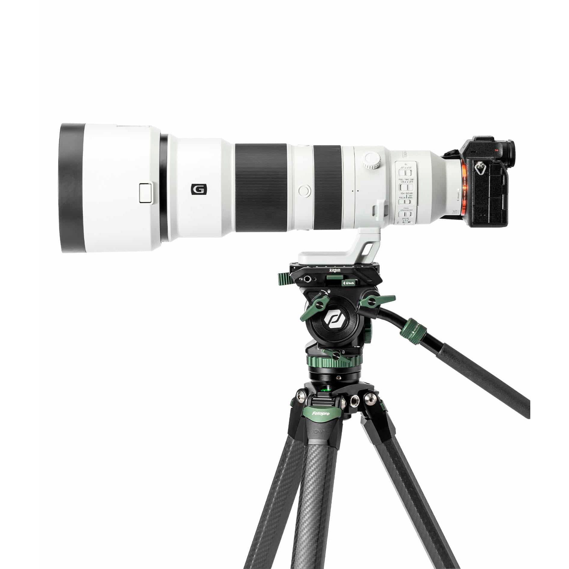 Штатив Fotopro Origin O-9+MH-12, черный с зеленым, до 6 кг