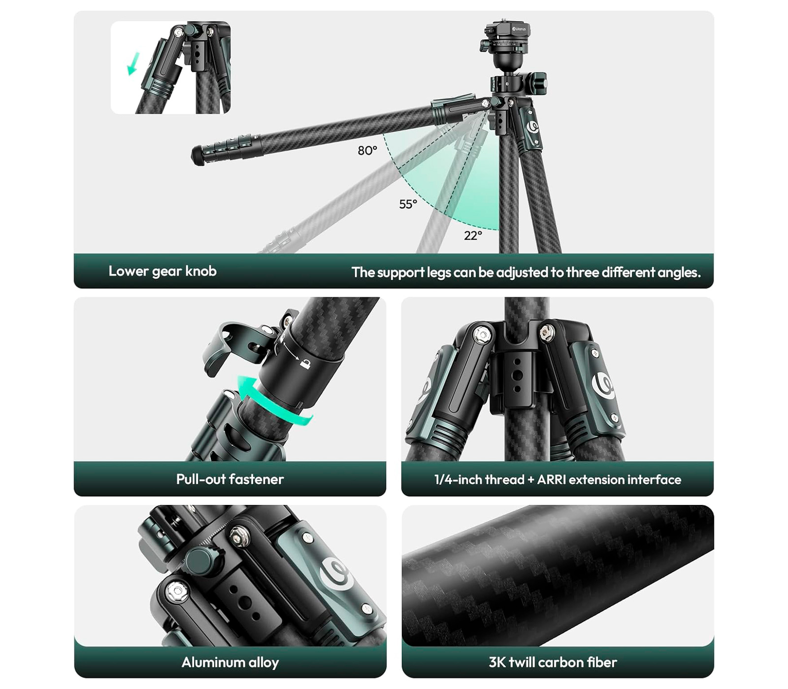 Штатив Ulanzi JJ05 Overhead Travel Tripod