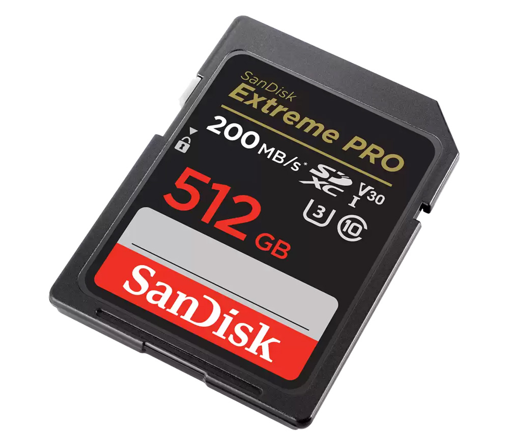 Карта памяти SanDisk SDXC 512GB Extreme Pro UHS-I V30 U3 200/140 Mb/s