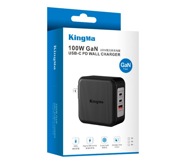 Зарядное устройство Kingma 100W GaN USB Charger, 100 Вт, 2х USB-C + USB-A