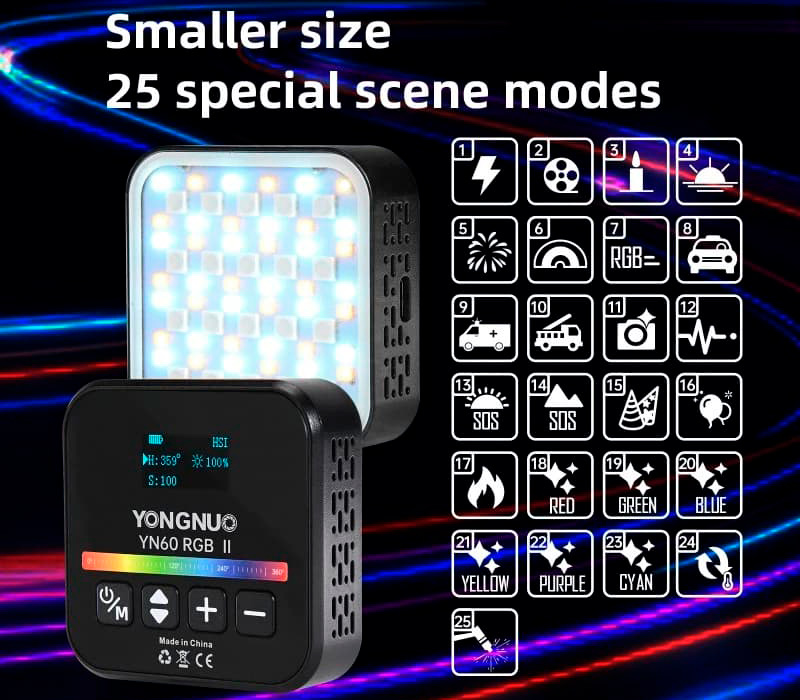 Осветитель Yongnuo YN60 RGB II, 2500-9900К, 6 Вт