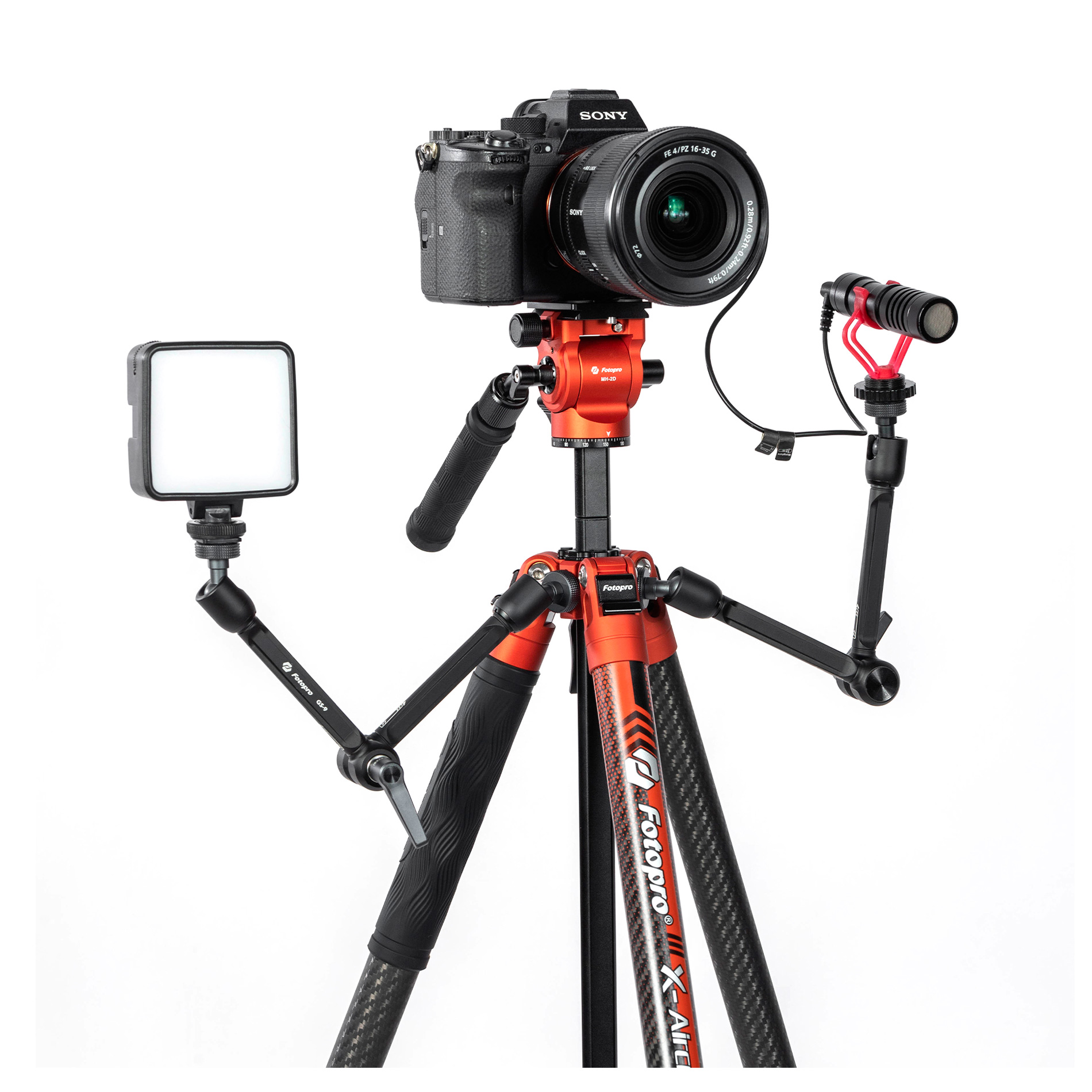 Штатив Fotopro X-Aircross 4 Video Orange, карбоновый, с головой MH-2D, до 3 кг