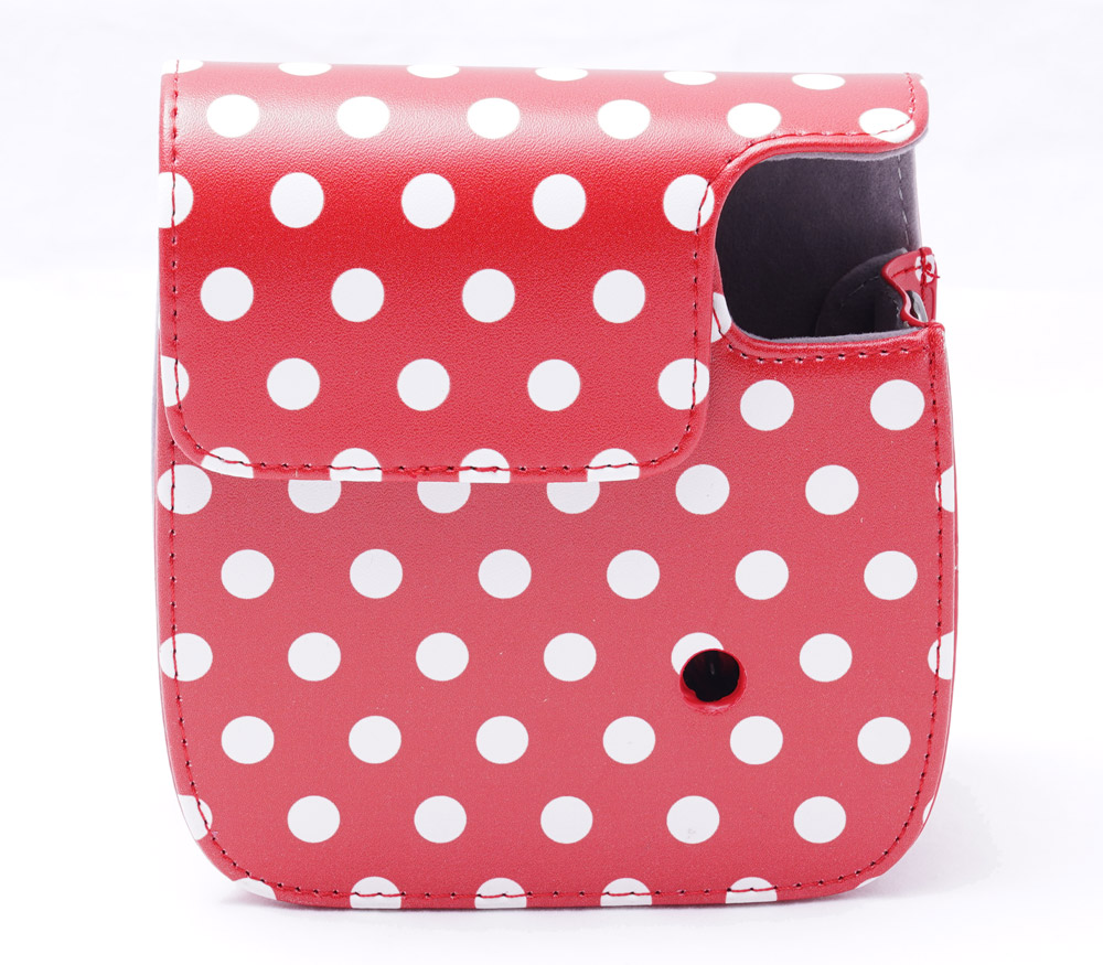 Чехол GOSMART для Instax Mini 8 / 9, красный в белый горошек