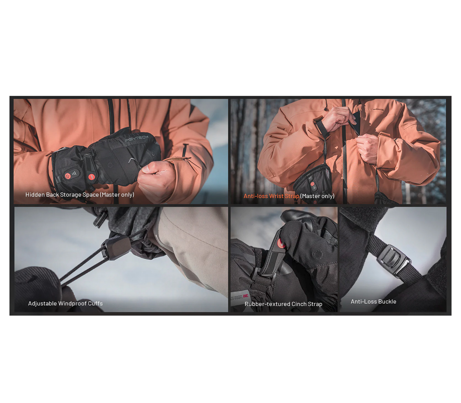 Перчатки фотографа PGYTECH Photography Gloves Master,с подогревом, размер L (уцененный)