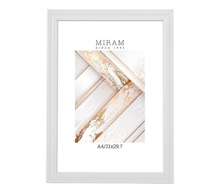 Фоторамка Мирам A4, 21х29.7 см, белая (640261-A4)