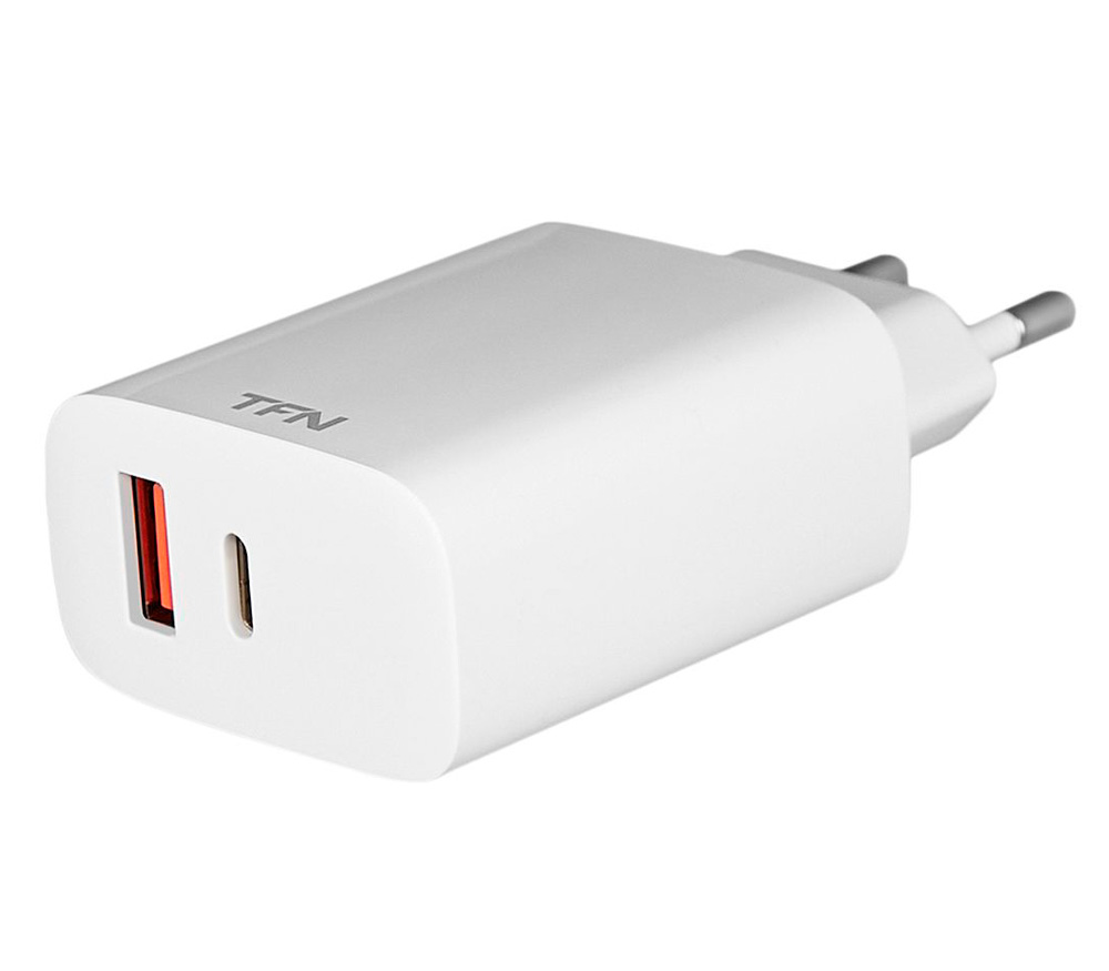 Зарядное устройство TFN USB-A, USB-C, QC+PD 30 Вт, белое