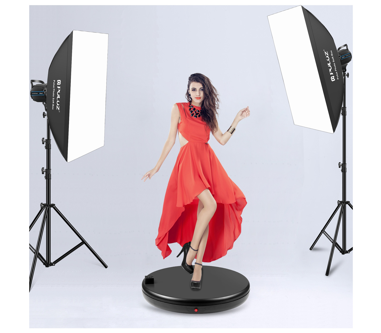 Поворотный стол Puluz PU3147 с пультом управления и розеткой, 45 см, до 100 кг, черный (уцененный)