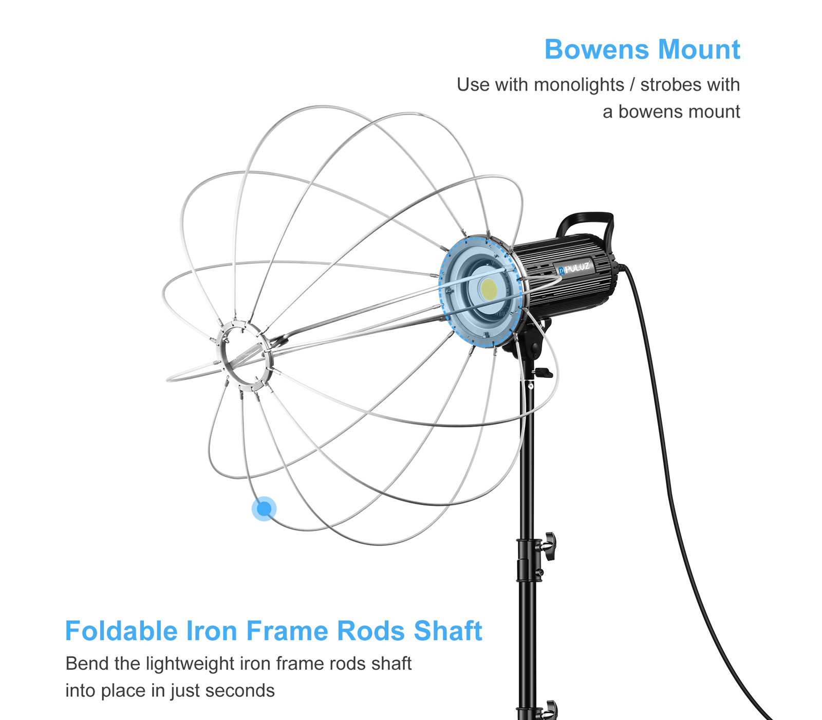 Софтбокс Puluz PU3057 Lantern Softbox, быстрораскладной, 65 см, Bowens