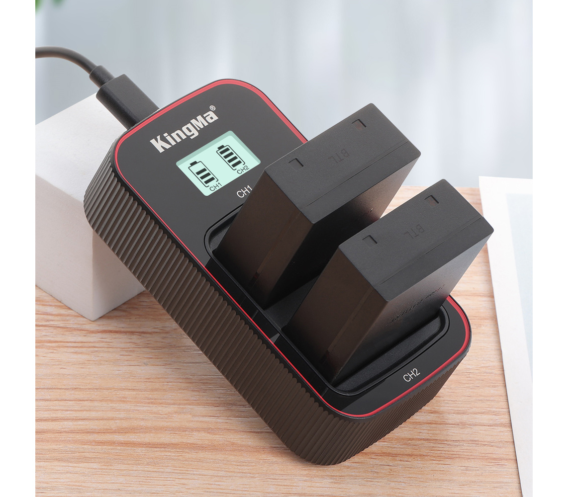 Зарядное устройство Kingma BM058-BLH1, для 2х Olympus BLH-1, дисплей