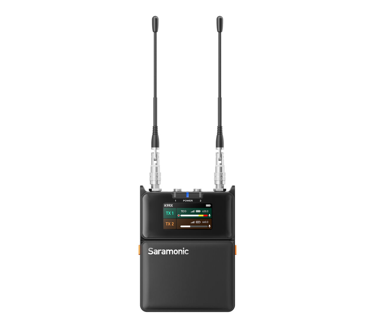 Беспроводная система Saramonic K9, TX+TX+RX, 3.5 мм TRS, УВЧ, 550-960 МГц, 2 канала, кейс