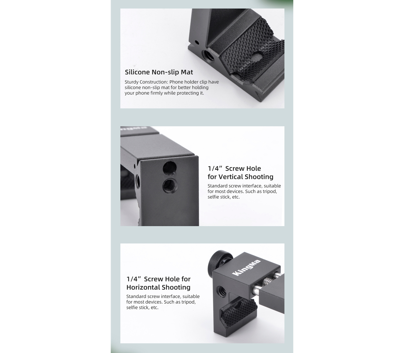 Держатель для смартфона Kingma VL006, алюминиевый