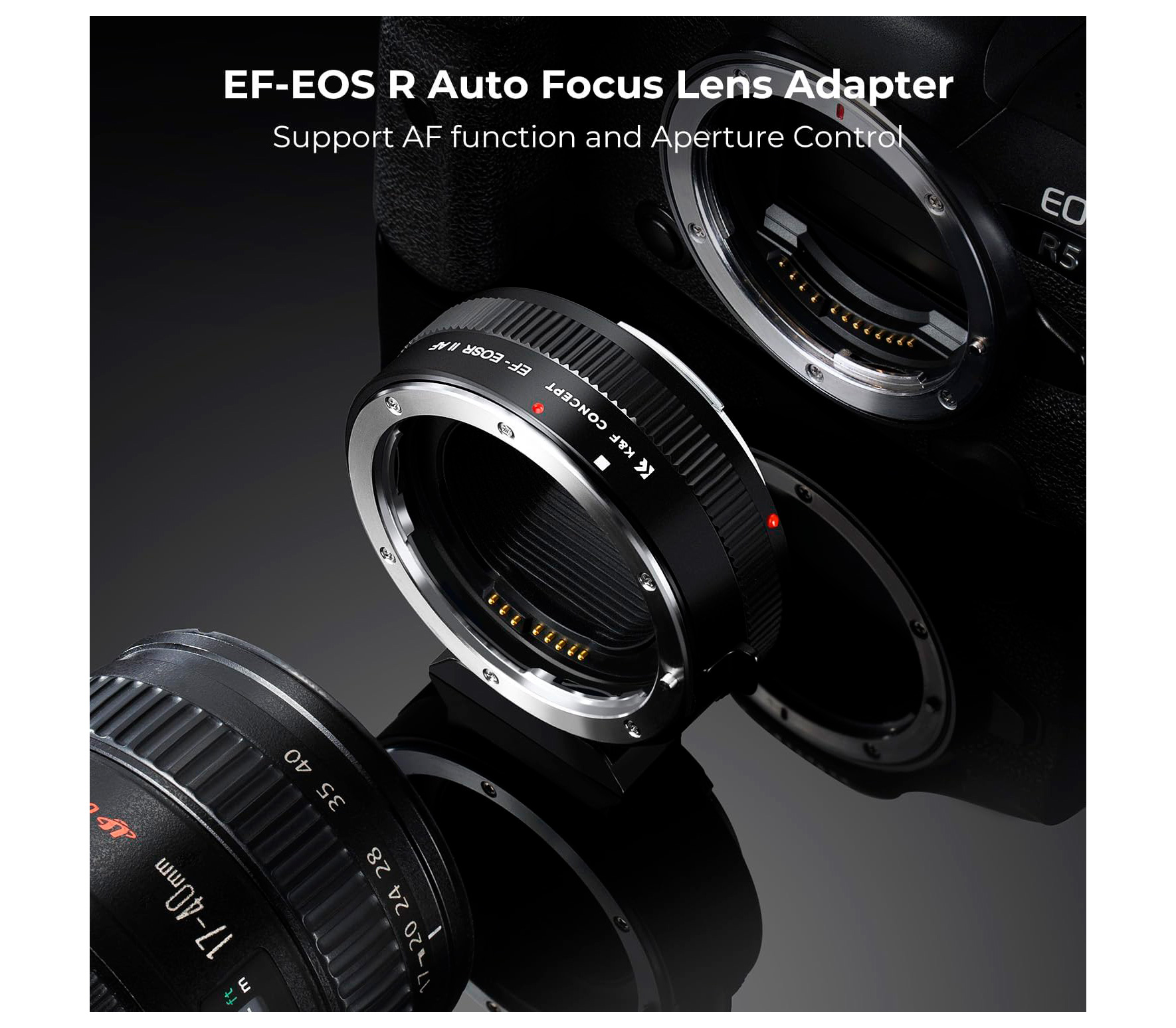Адаптер K&F Concept EF-EOS R II AF, объективы Canon EF/EF-S на камеры Canon EOS R