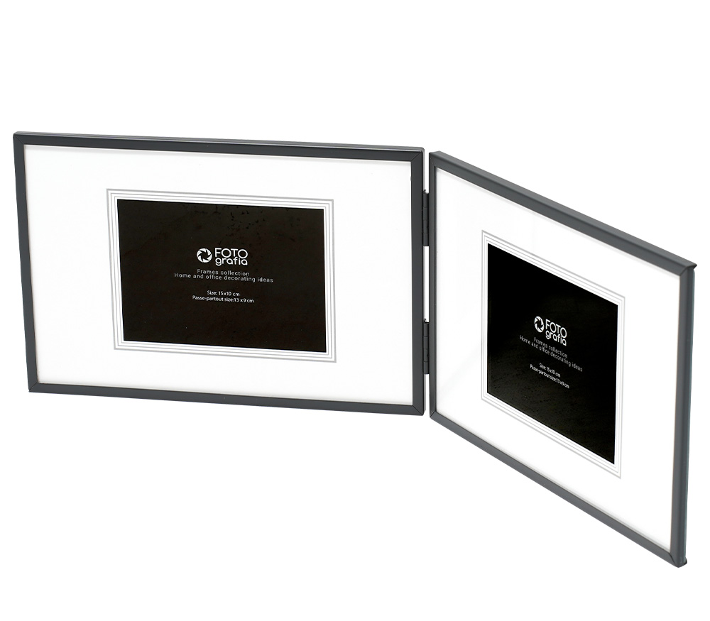 Фоторамка Fotografia для 2 фото 10x15 см, черная, FFM-5561/2