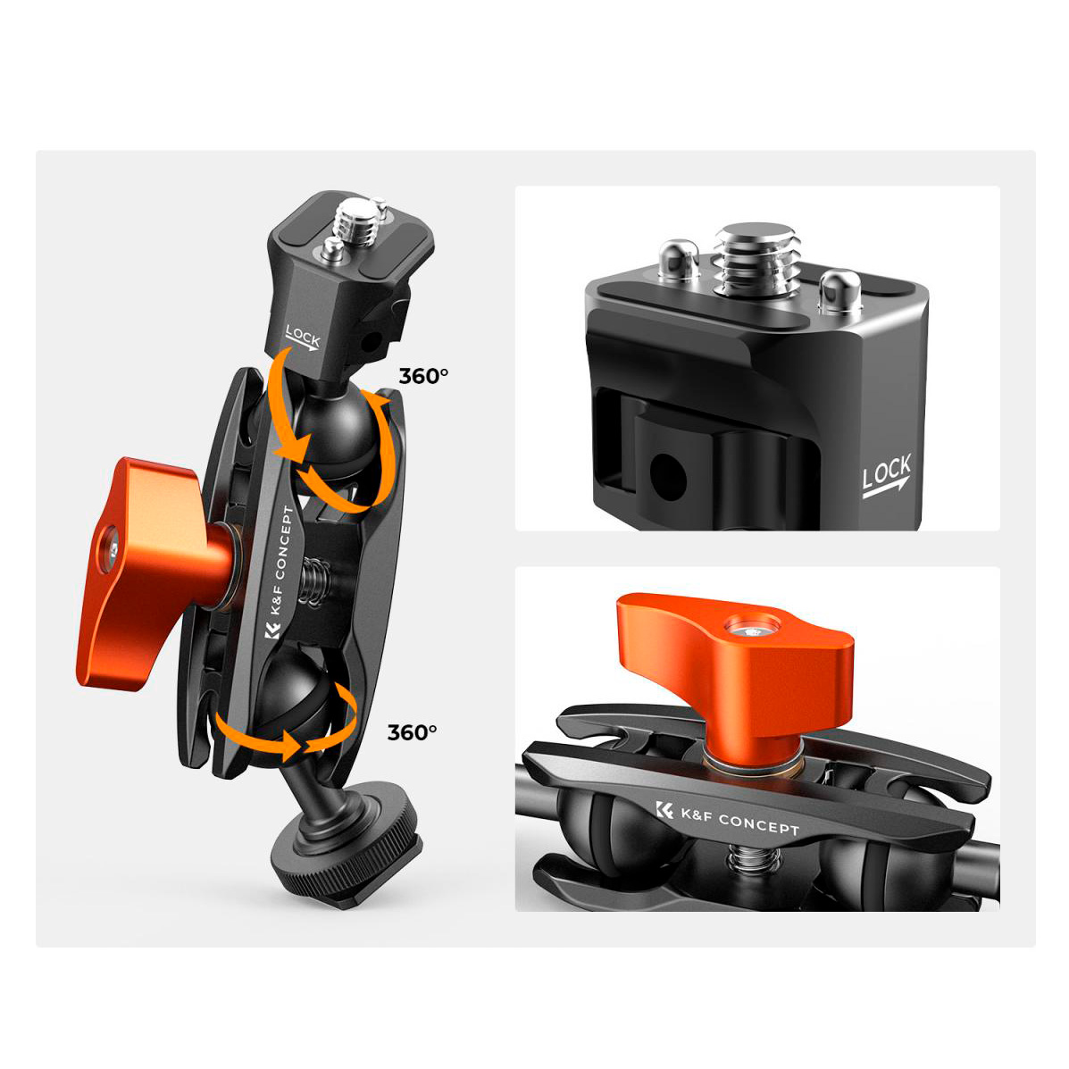 Кронштейн Magic Arm K&F Concept MS27, Arri 1/4" / крепление в башмак, до 2 кг