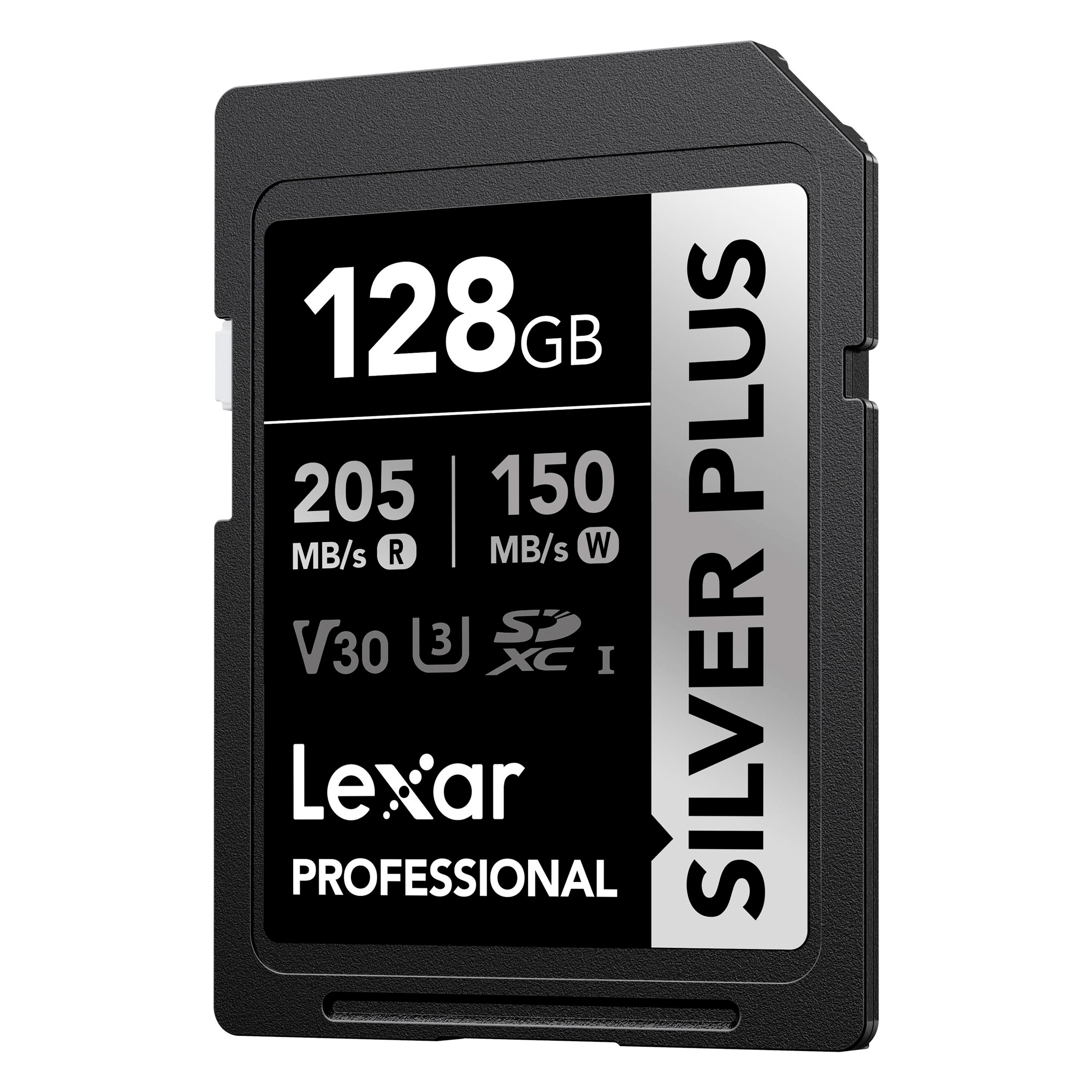 Карта памяти Lexar SDXC 128GB Professional Silver Plus UHS-I U3 V30 (205/150 MB/s)
