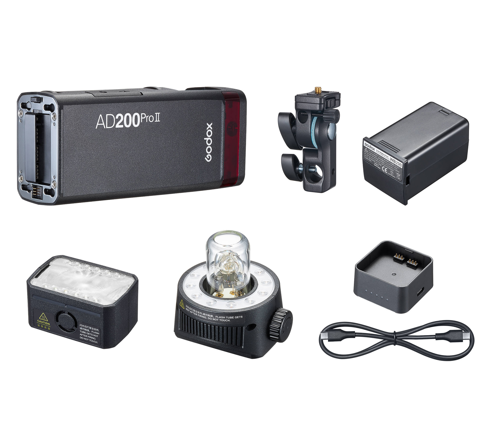 Вспышка Godox Witstro AD200ProII, 200 Дж, 2 сменные головки
