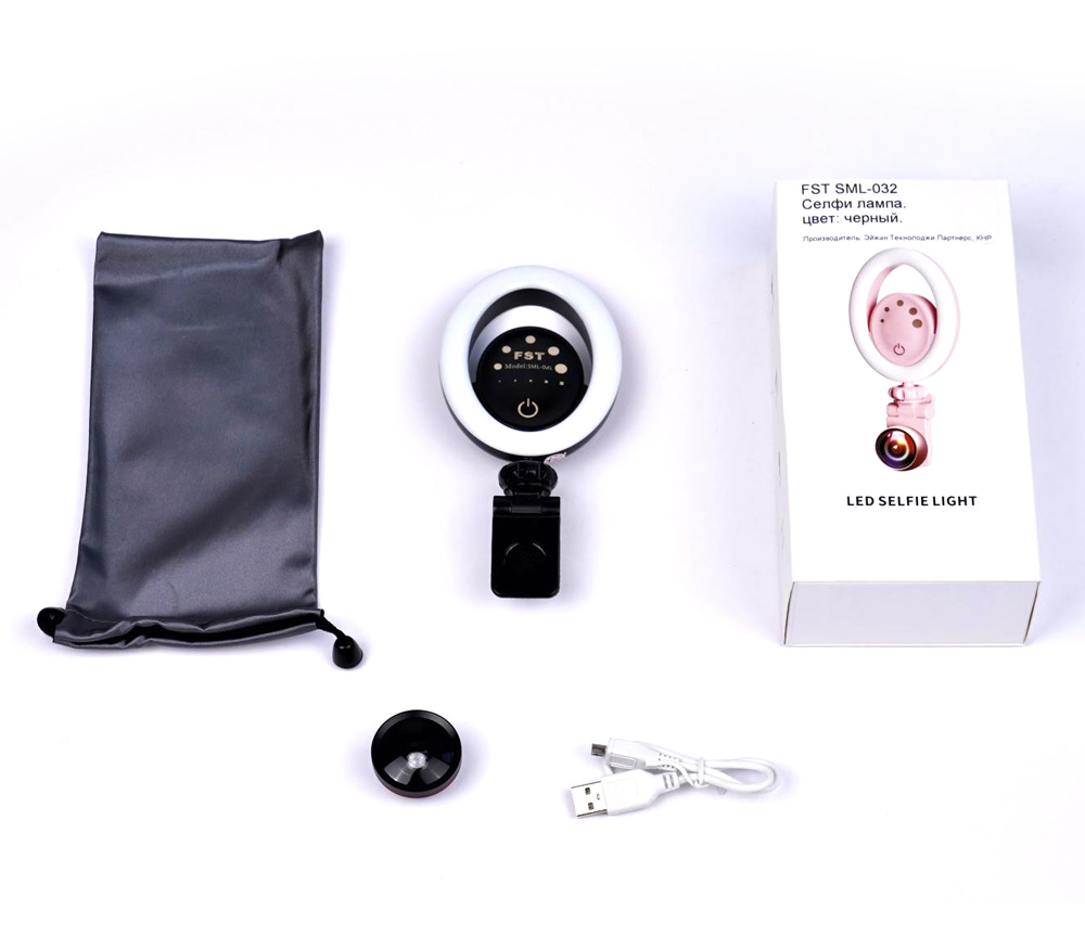 Селфи лампа FST SML-032, светодиодная, 4 Вт, 3200-5600 К, RGB