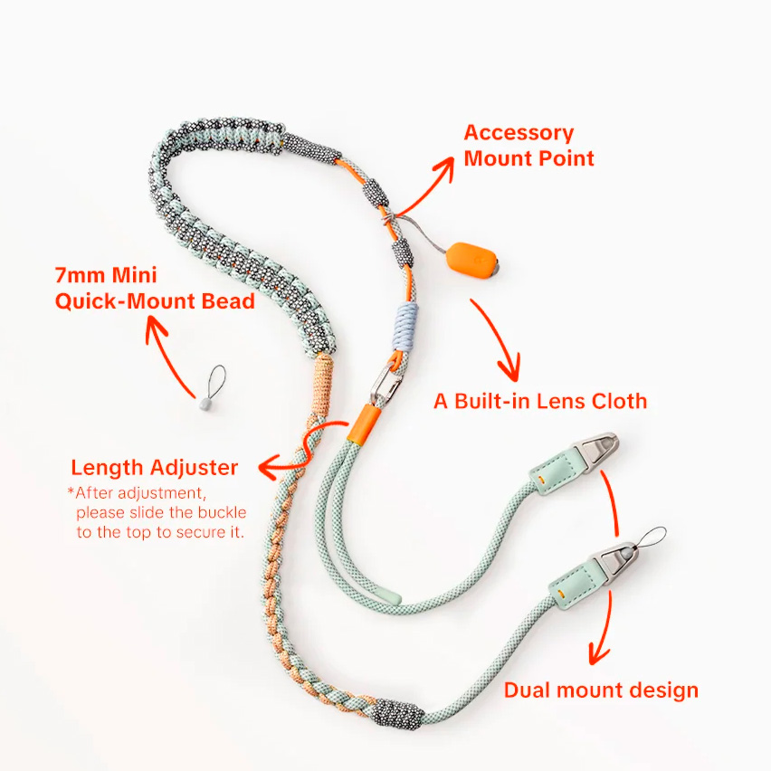 Ремень для смартфона PGYTECH LinkGo Phone Photography Strap Braided Dual Mount, цвет Mint Green