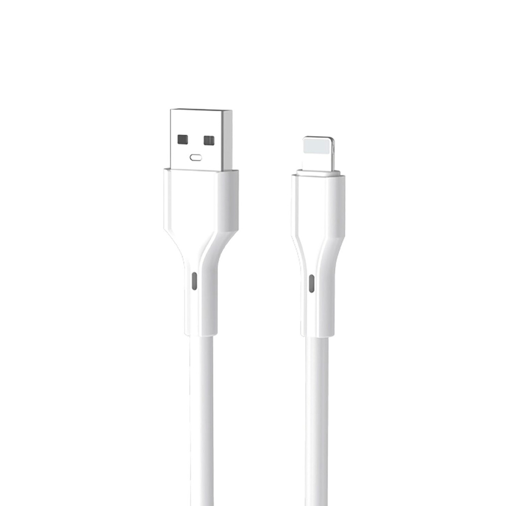 Кабель Aksberry X155, USB-A - Lightning, 2.4A, 1 м, белый