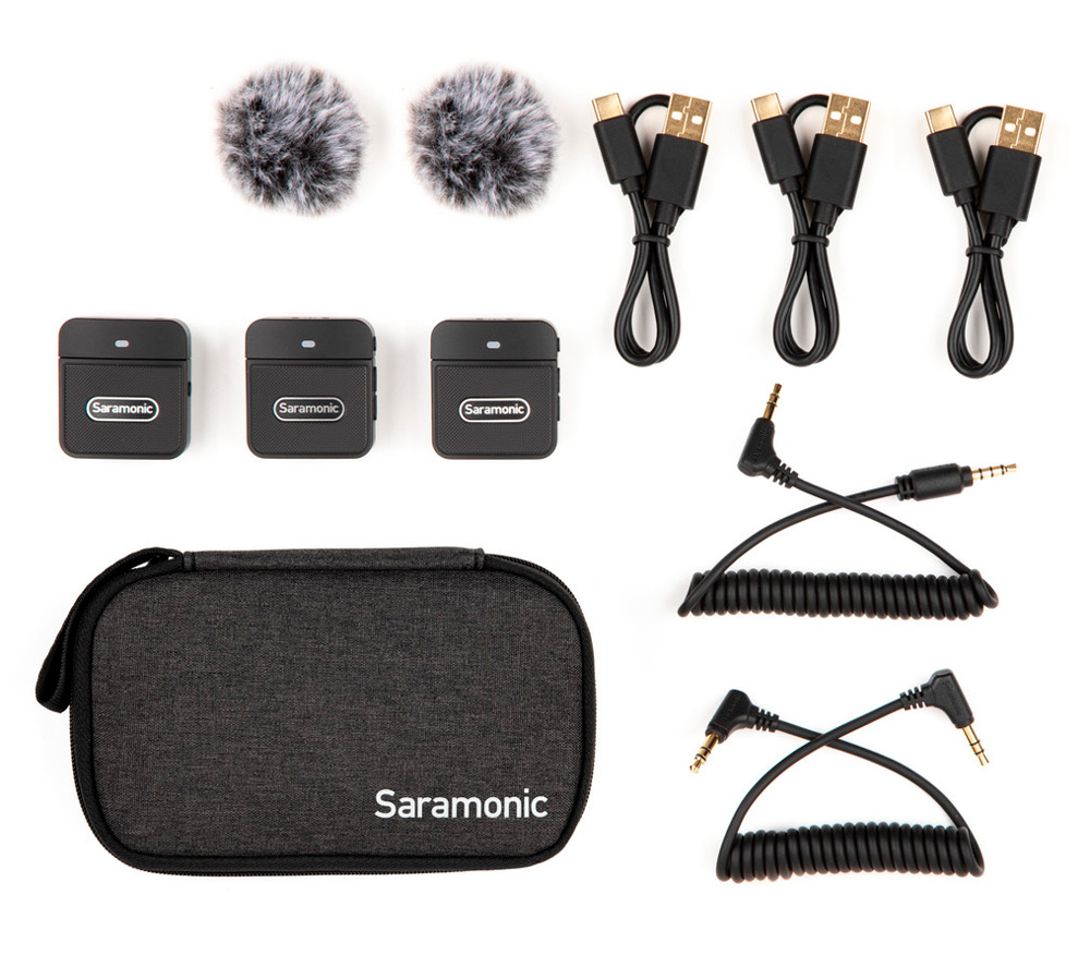 Беспроводная система Saramonic Blink100 B2, TX+TX+RX, 2.4 ГГц, 3.5 мм TRS / TRRS (уцененный)