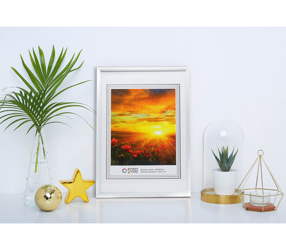 Фоторамка Fotografia 20x30 см, алюминий, серебристая (FFAL-8005)