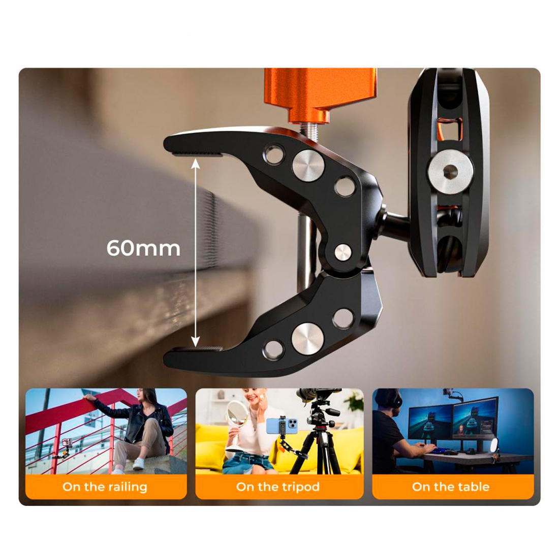 Кронштейн K&F Concept MS13, Magic Arm с зажимом Super Clamp