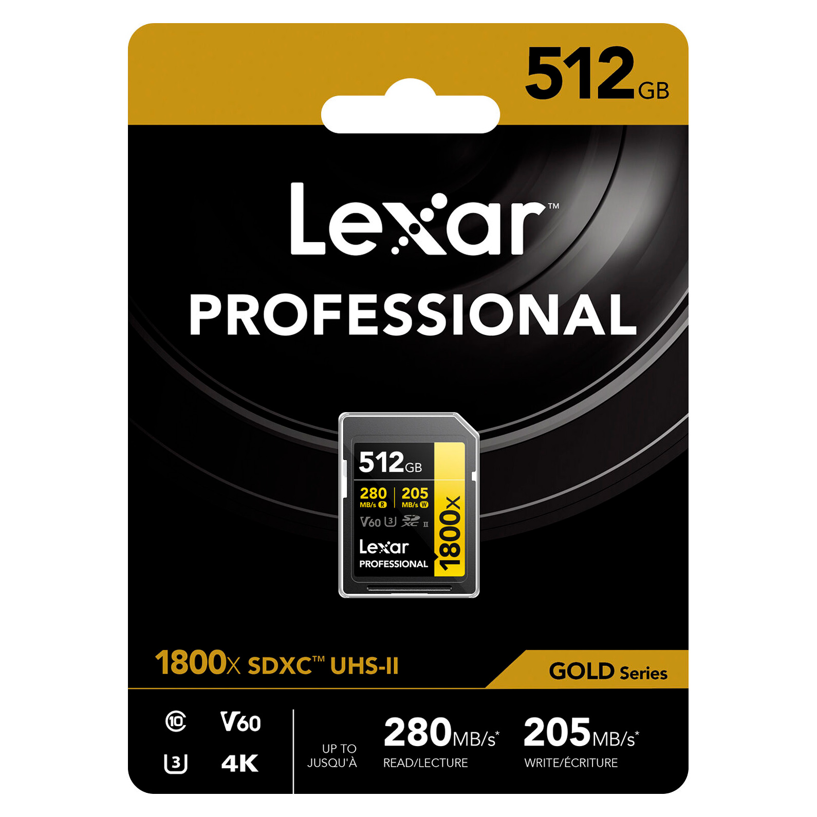 Карта памяти Lexar SDXC 512GB Professional 1800x UHS-II U3 V60 (280/205 MB/s)