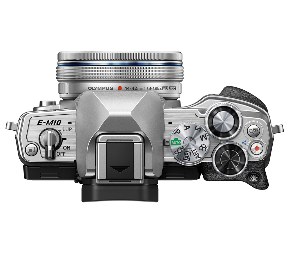 Беззеркальный фотоаппарат OM System OM-D E-M10 Mark IV Kit 14-42 EZ + 40-150 R, серебристый