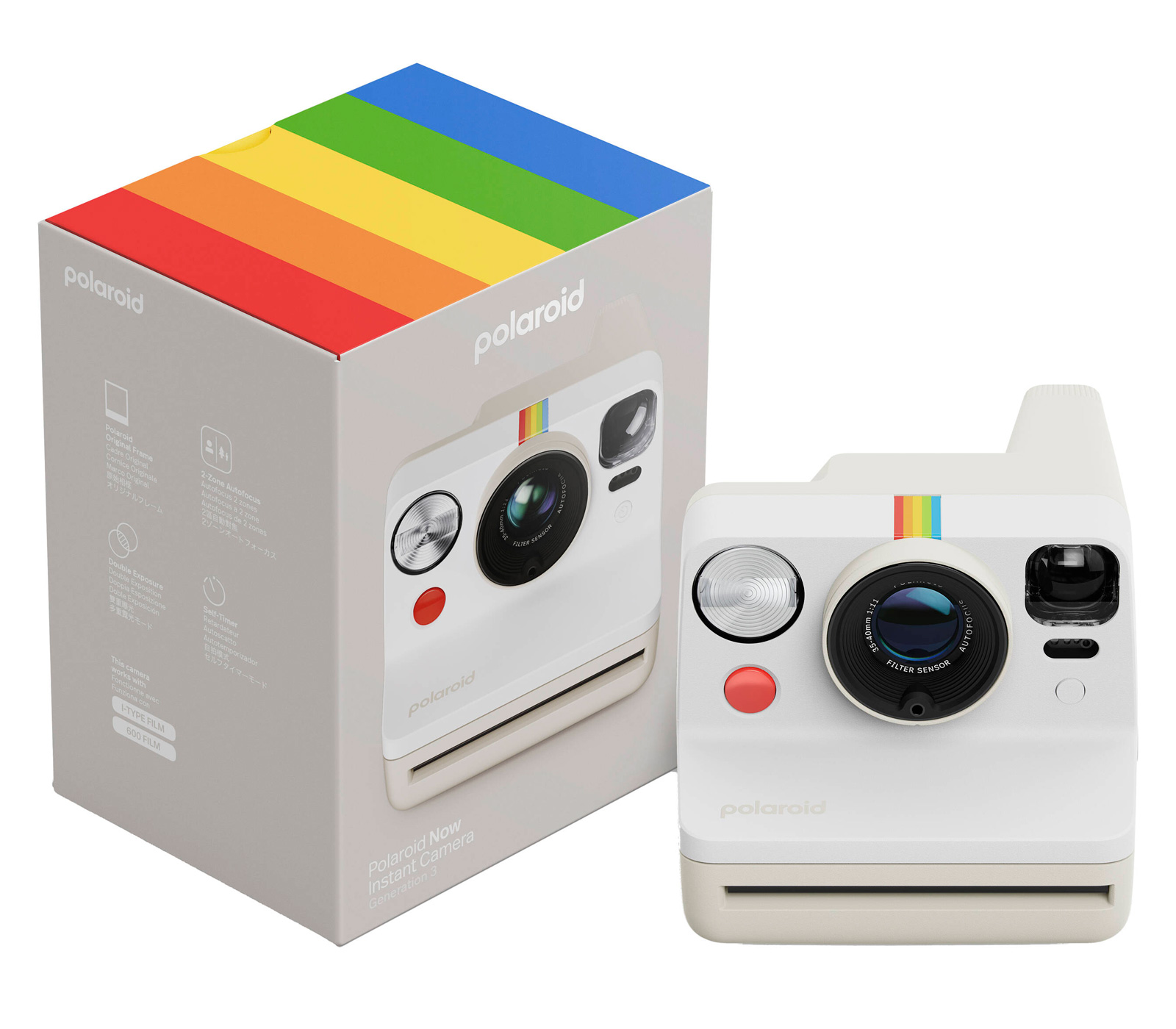 Фотоаппарат моментальной печати Polaroid Now Generation 3, белая галька