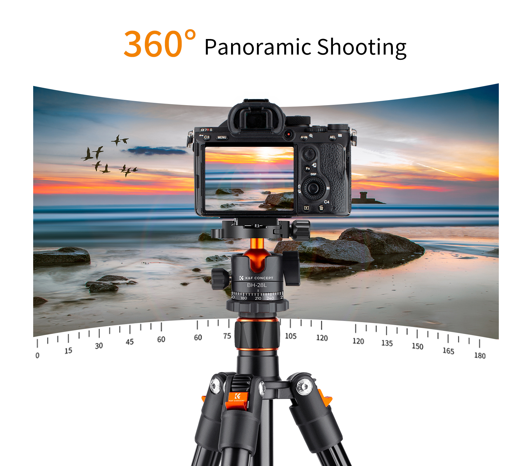 Штатив K&F Concept K234A1 с шаровой головой BH-28L