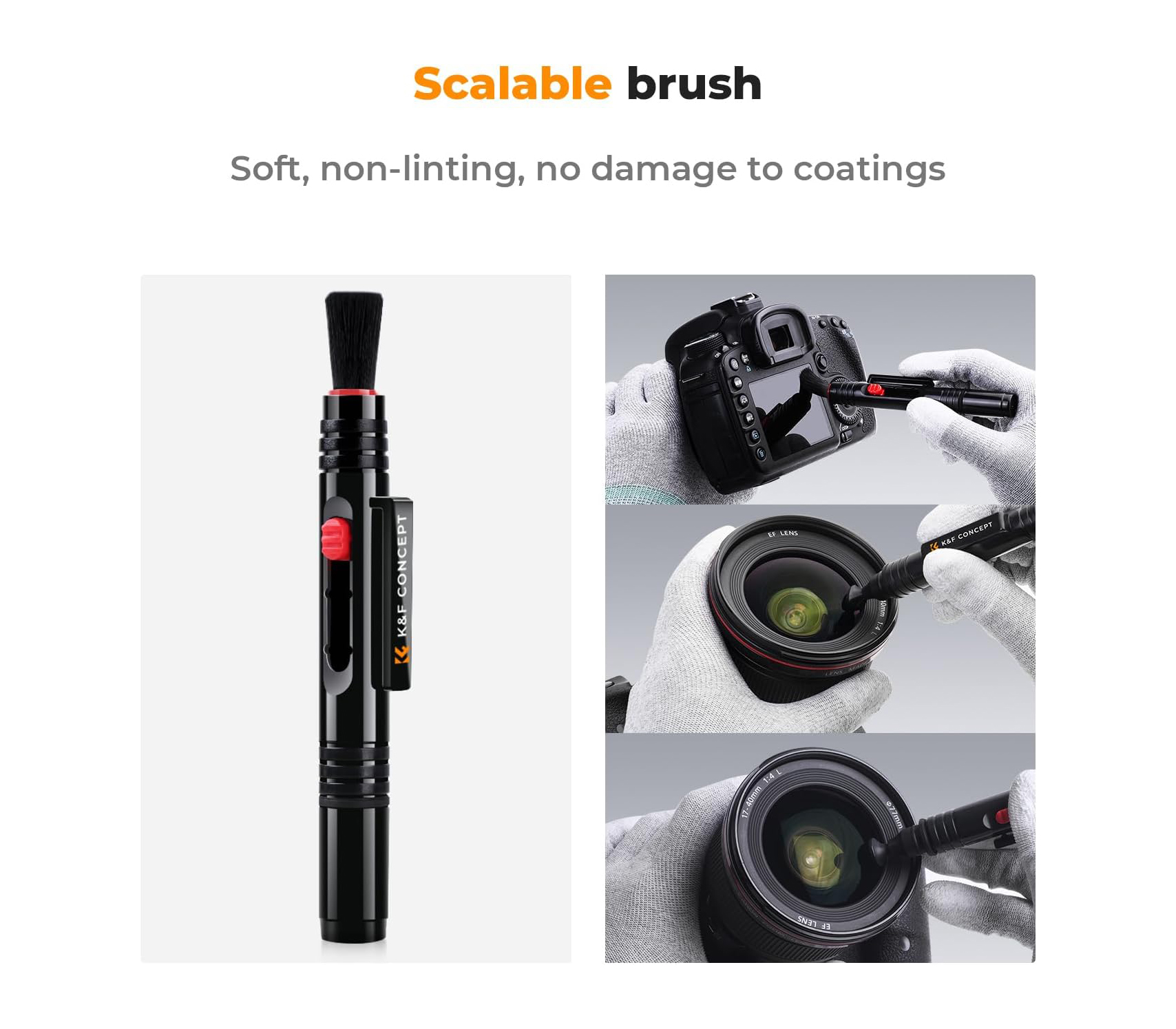 Чистящий карандаш для оптики K&F Concept 2146, с двусторонней насадкой, комплект 3 шт