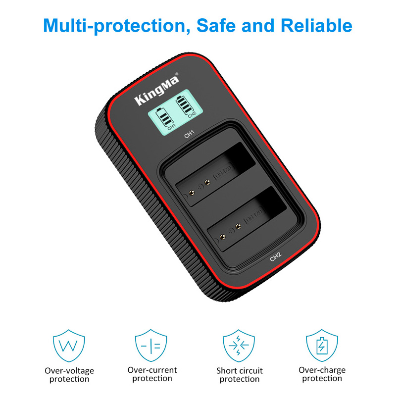 Зарядное устройство Kingma BM058-DB120 для 2х Ricoh DB-120, USB, с дисплеем