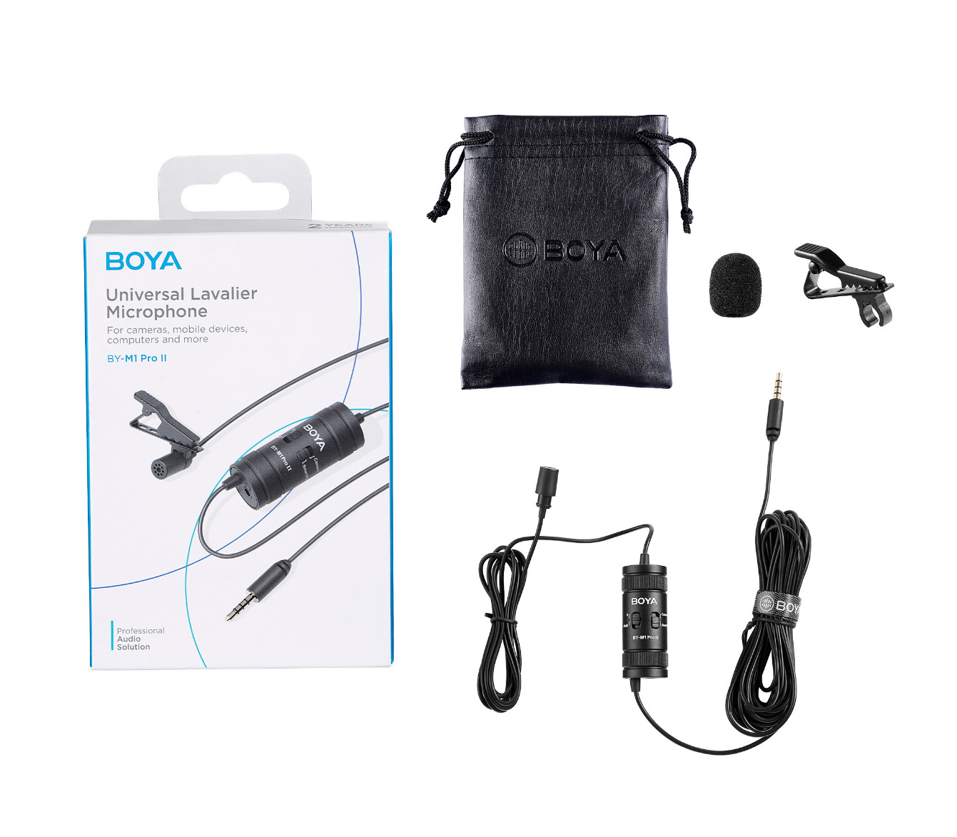 Микрофон Boya BY-M1 Pro II, петличный, всенаправленный, 3.5 мм TRS / TRRS