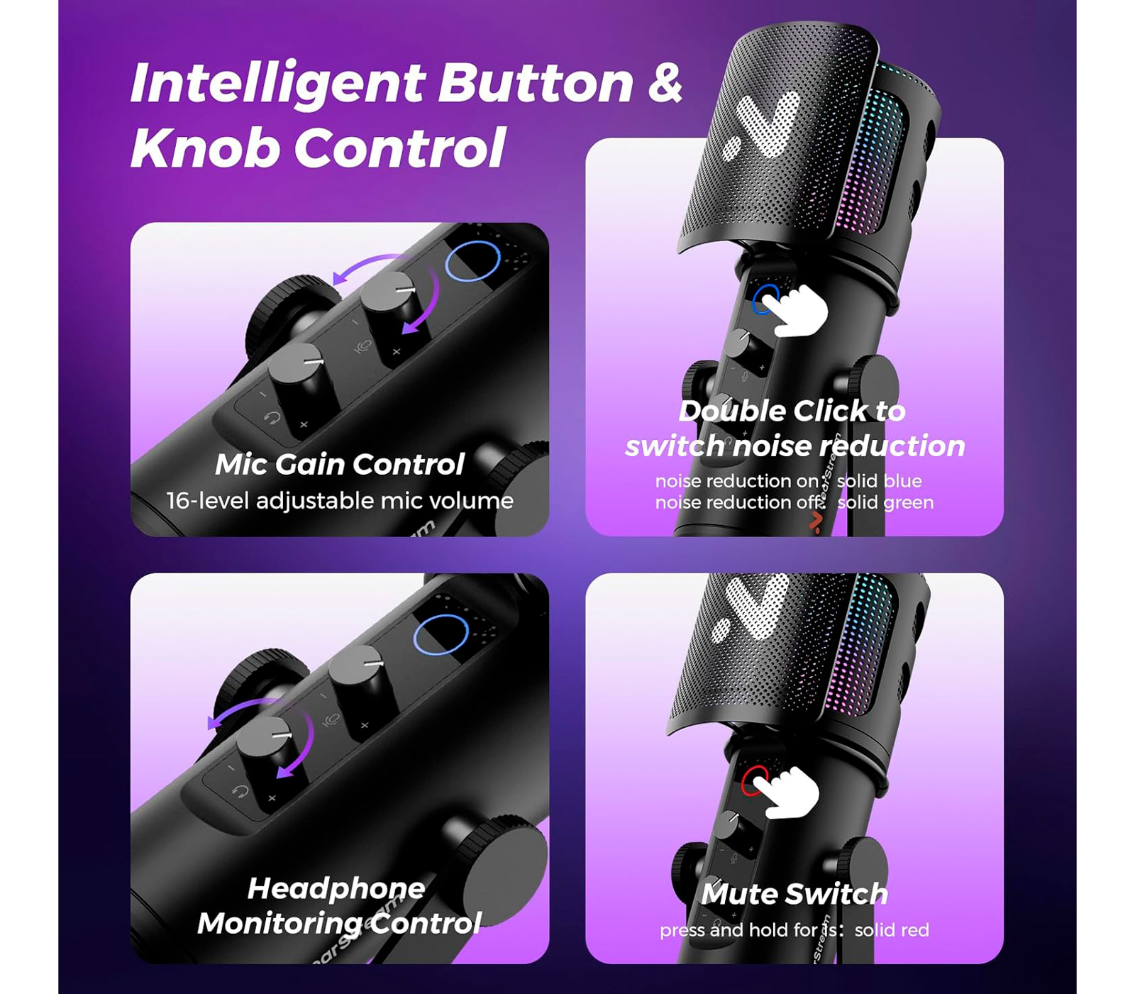 USB микрофон Nearity NearStream AM30U с RGB подсветкой и пантографом (уцененный)