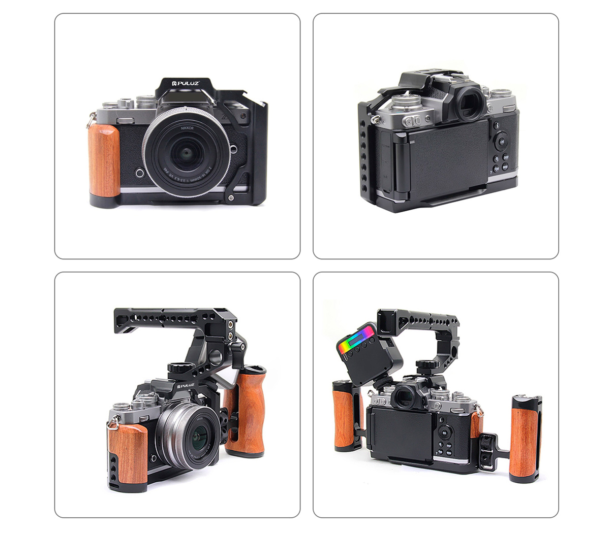 Клетка Puluz PU3112B Wood Handle Camera Cage для Nikon Z fc, черная