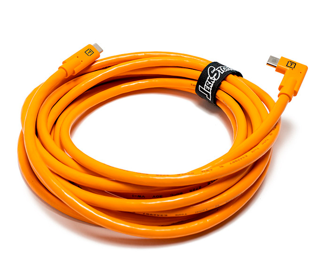 Кабель Tether Tools TetherPro USB-C to USB-C Right Angle 4.6m, оранжевый