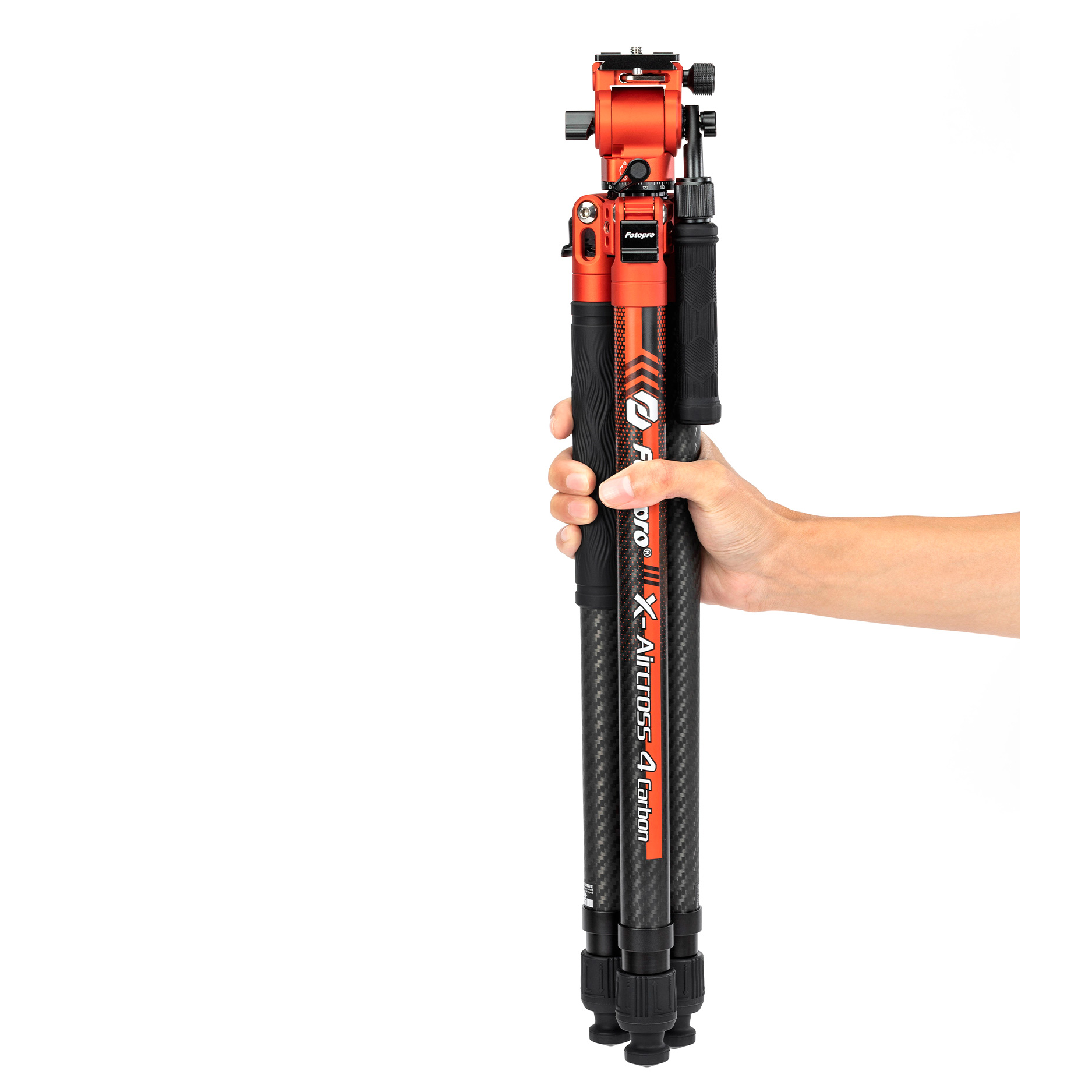 Штатив Fotopro X-Aircross 4 Video Orange, карбоновый, с головой MH-2D, до 3 кг