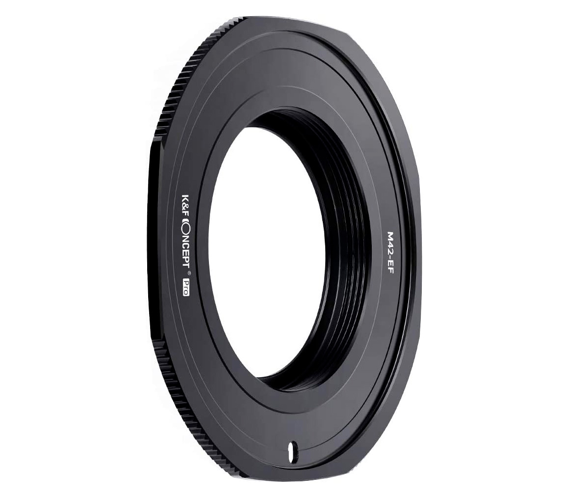 Переходное кольцо K&F Concept M42-EOS, для объективов M42 на камеры Canon EF/EF-S, черное