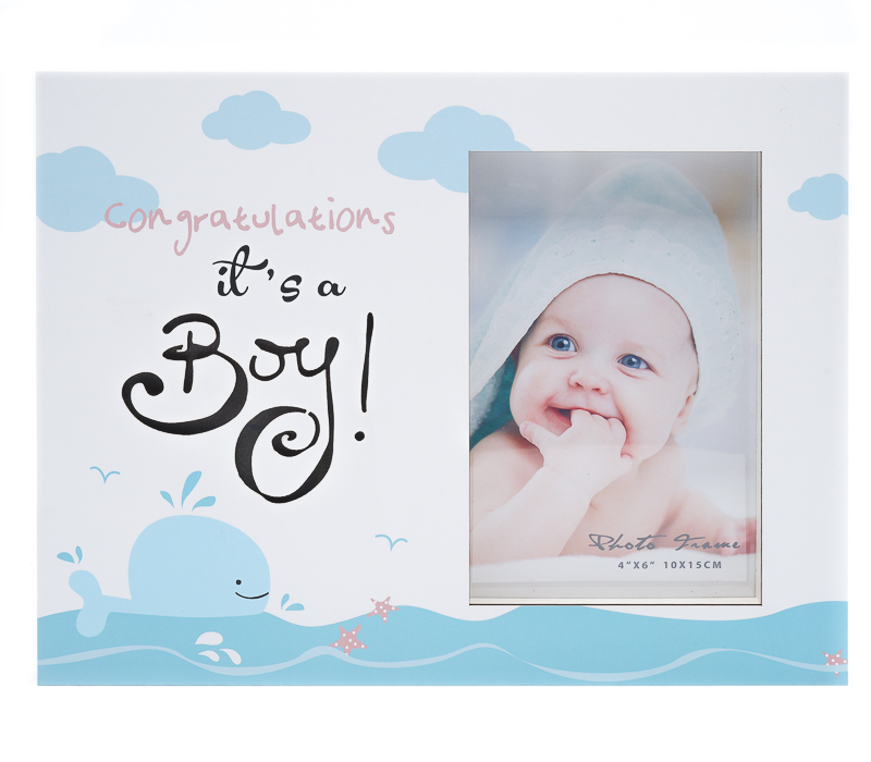 Фоторамка Fotografia 10x15 см, с подсветкой, "It's a Boy!", голубая (FFL-808)