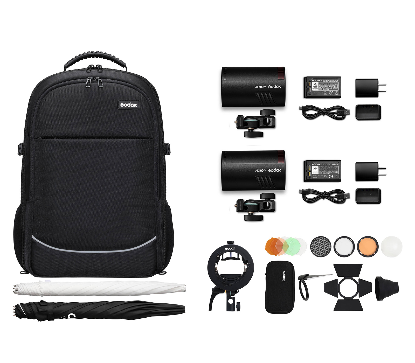 Комплект Godox AD100Pro Dual Kit, 2х100 Дж + аксессуары