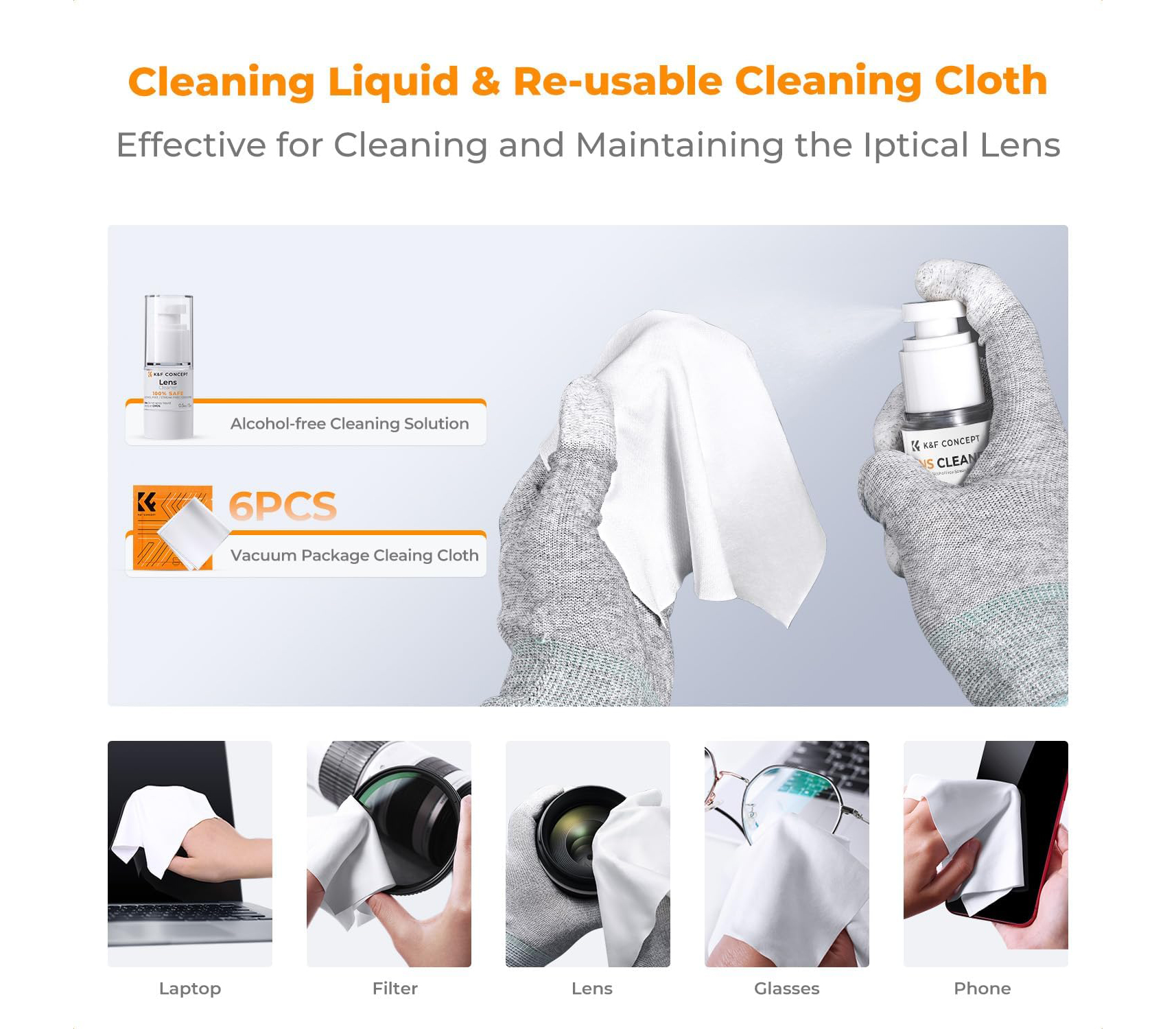 Набор для чистки K&F Concept 1919, матриц и оптики, 23 в 1