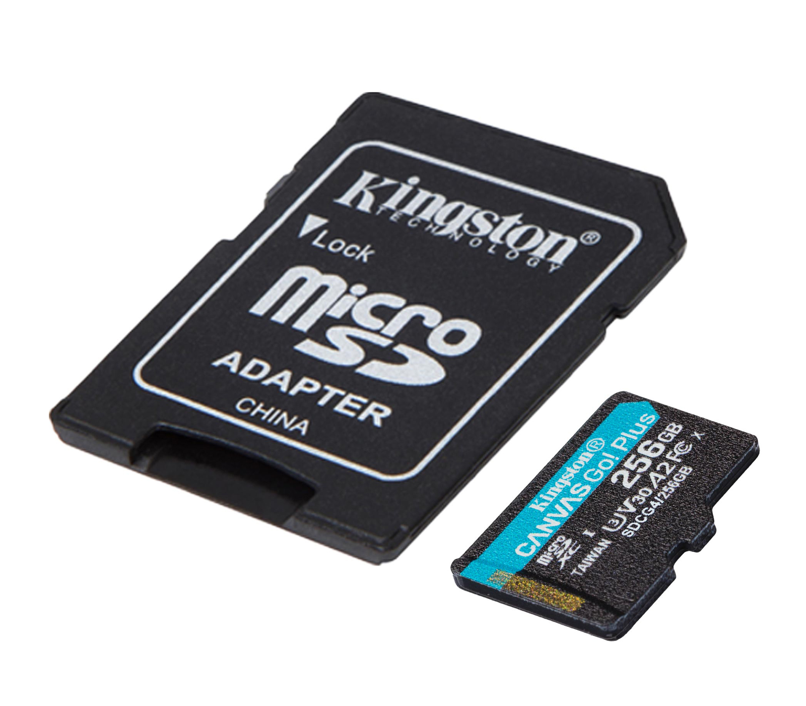 Карта памяти Kingston MicroSDXC 256GB Canvas Go! Plus G4 UHS-I U3 V30 A2, с SD-адаптером