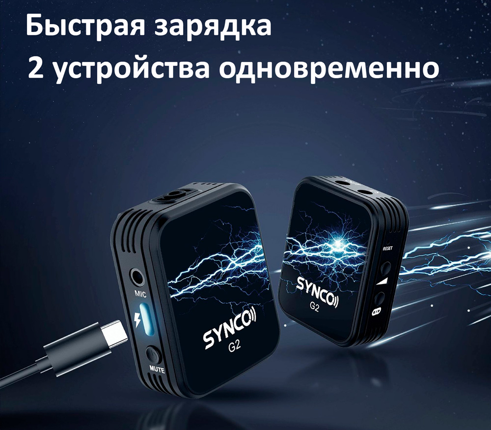 Беспроводная система Synco G2 A2, 2.4 ГГц, 2 передатчика + приемник, 3.5 мм TRS / TRRS + USB-C