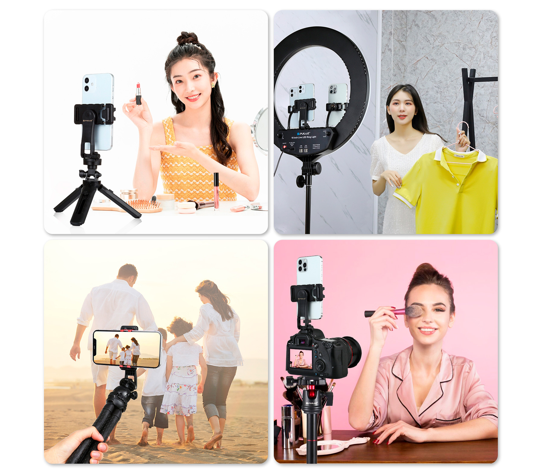 Держатель для телефона Puluz PU536B, в башмак, с регулировкой ориентации