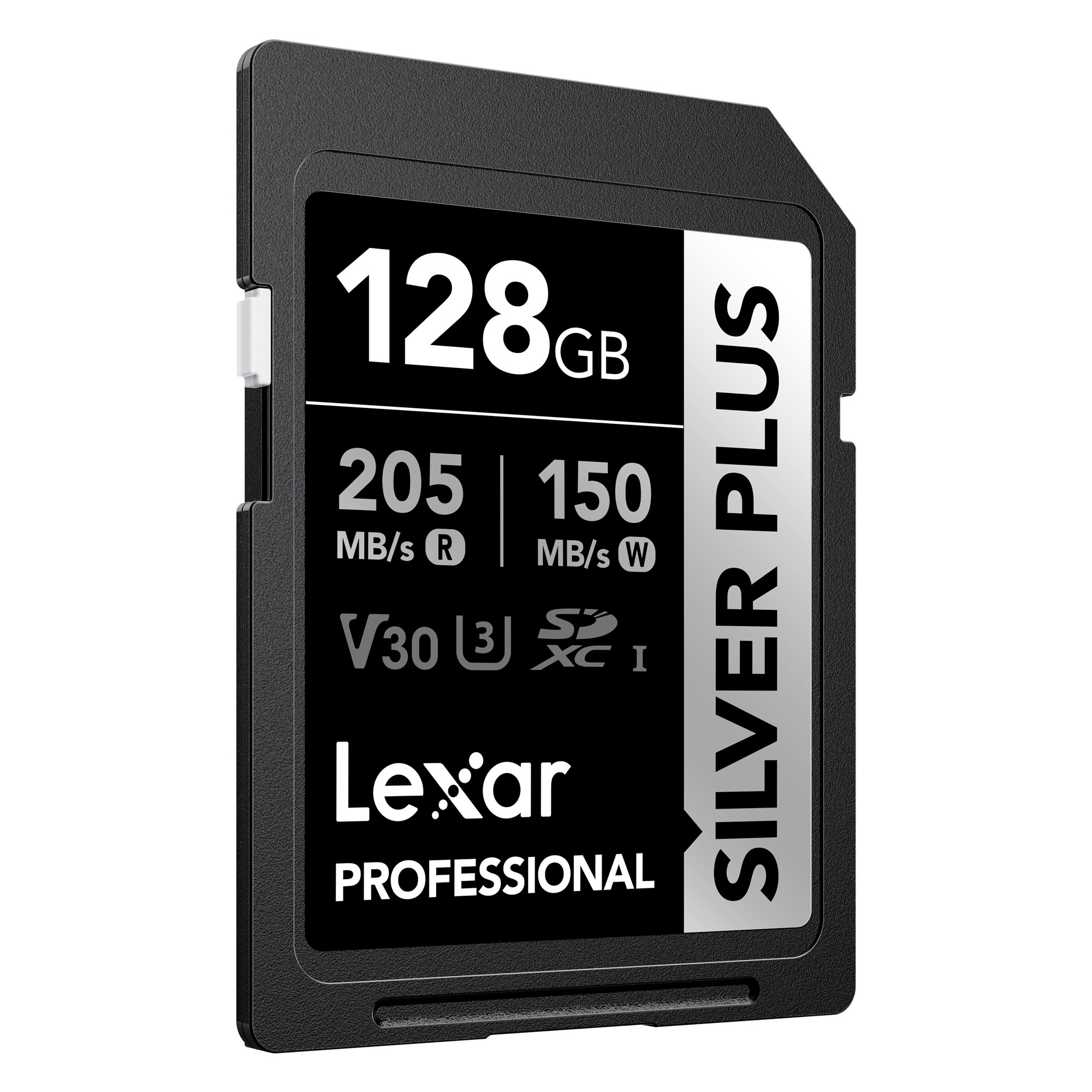 Карта памяти Lexar SDXC 128GB Professional Silver Plus UHS-I U3 V30 (205/150 MB/s)