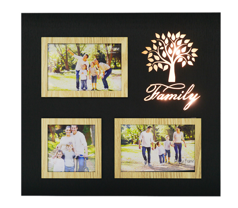 Фоторамка с подсветкой Fotografia на 3 фото: 2х 10x15 + 10x10 см, "Family" (FFL-846)