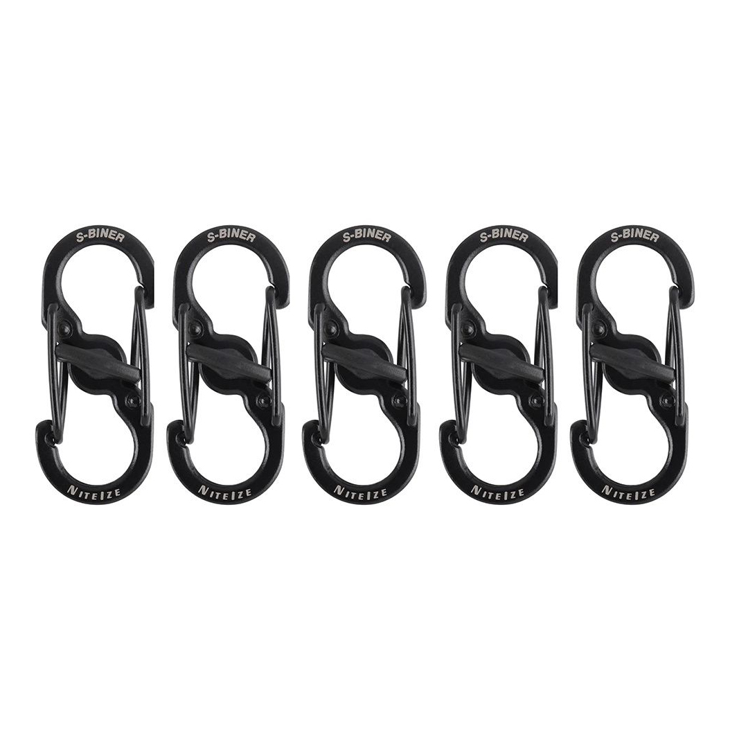 Карабин Nite Ize S-Biner MicroLock, черный, 5 шт.