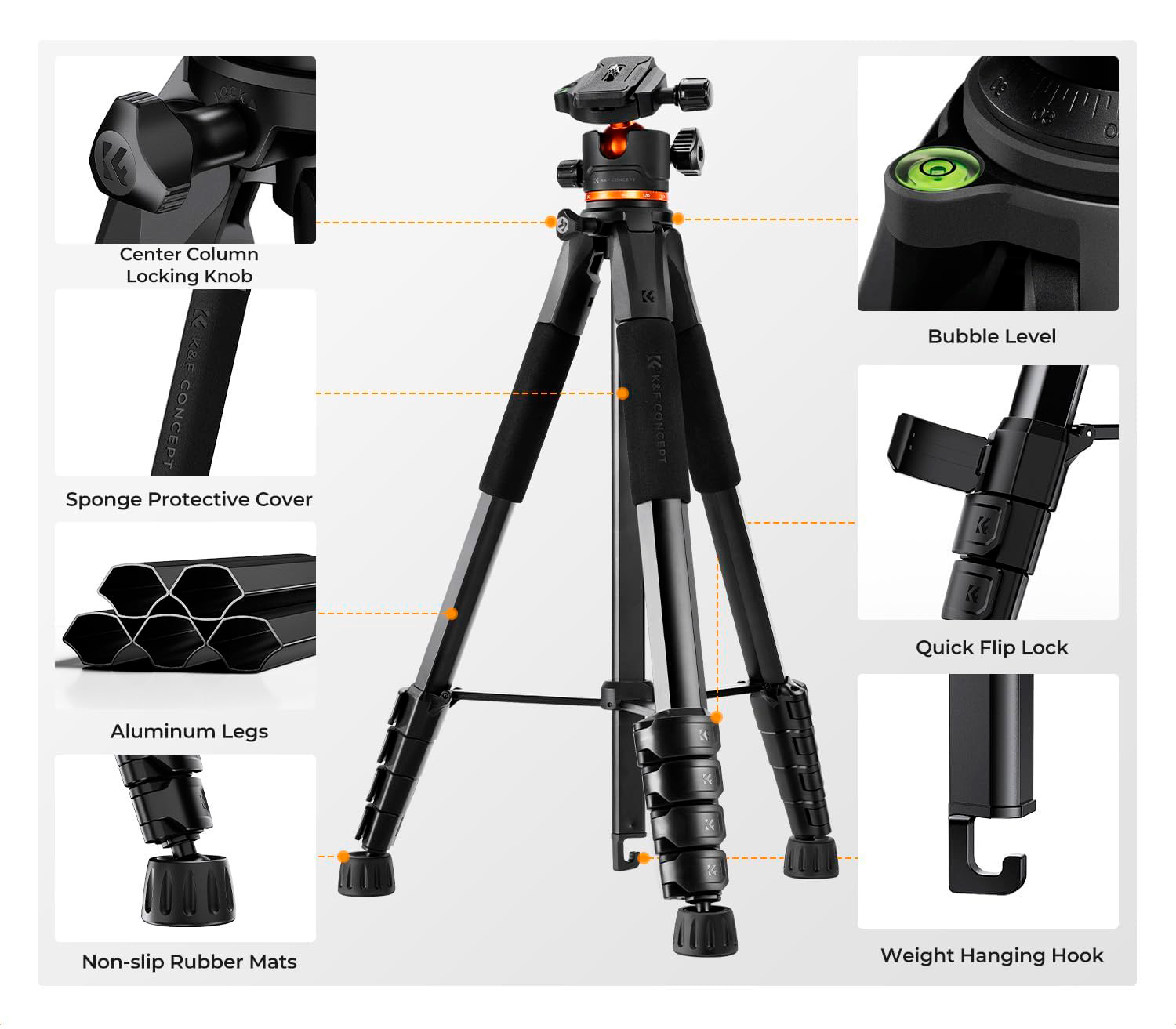 Штатив K&F Concept S255A3 с шаровой головой BH-36