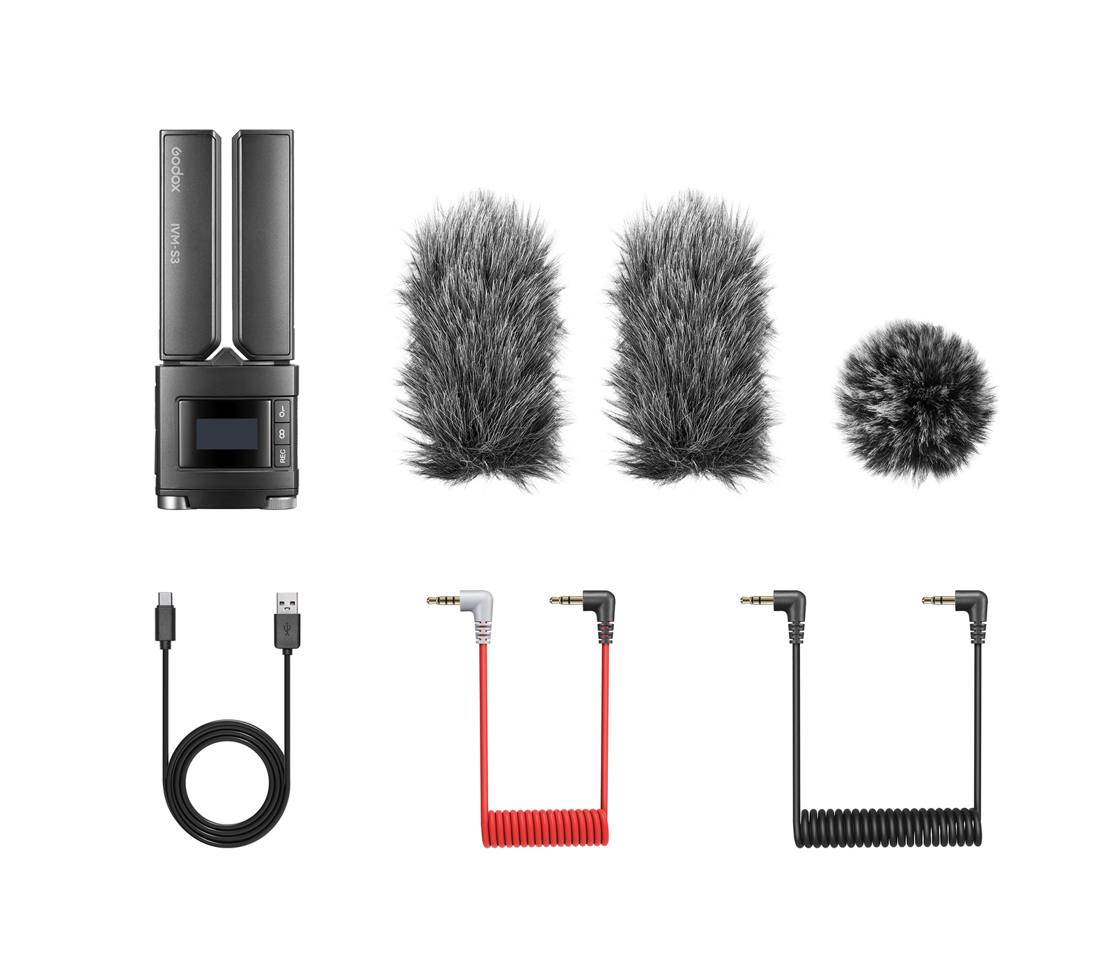 Микрофон Godox IVM-S3, стерео, 3.5 мм TRS / TRRS