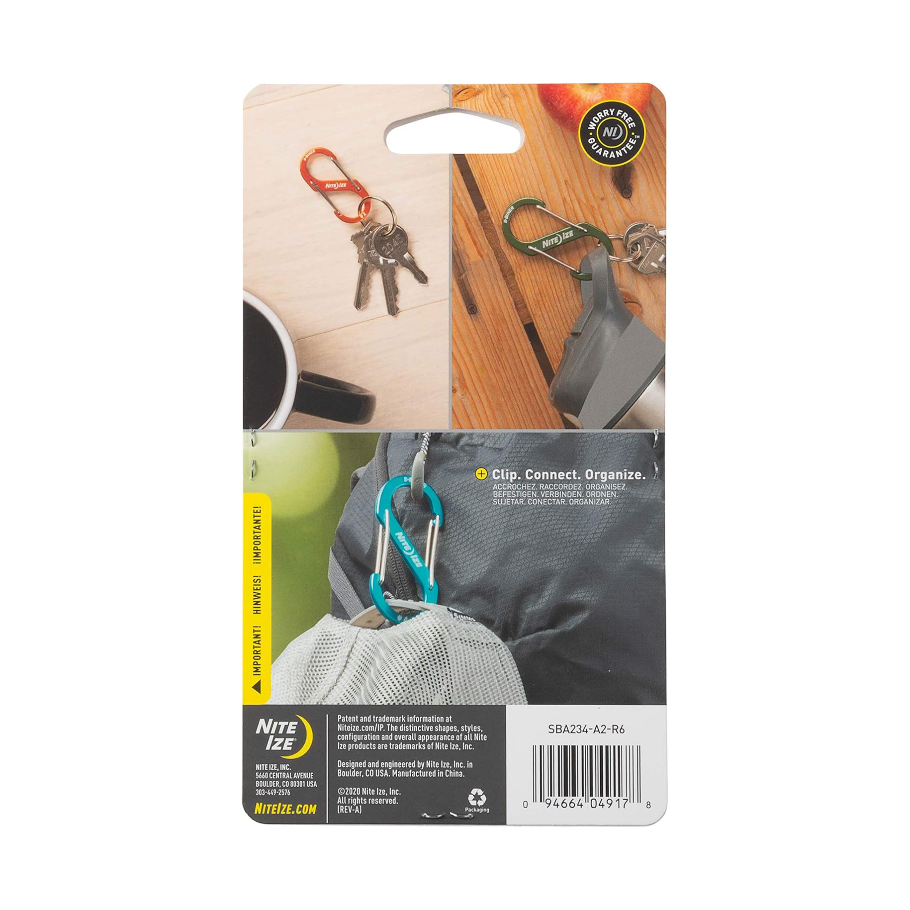 Карабин Nite Ize S-Biner, 3 шт, размеры: 2, 3, 4